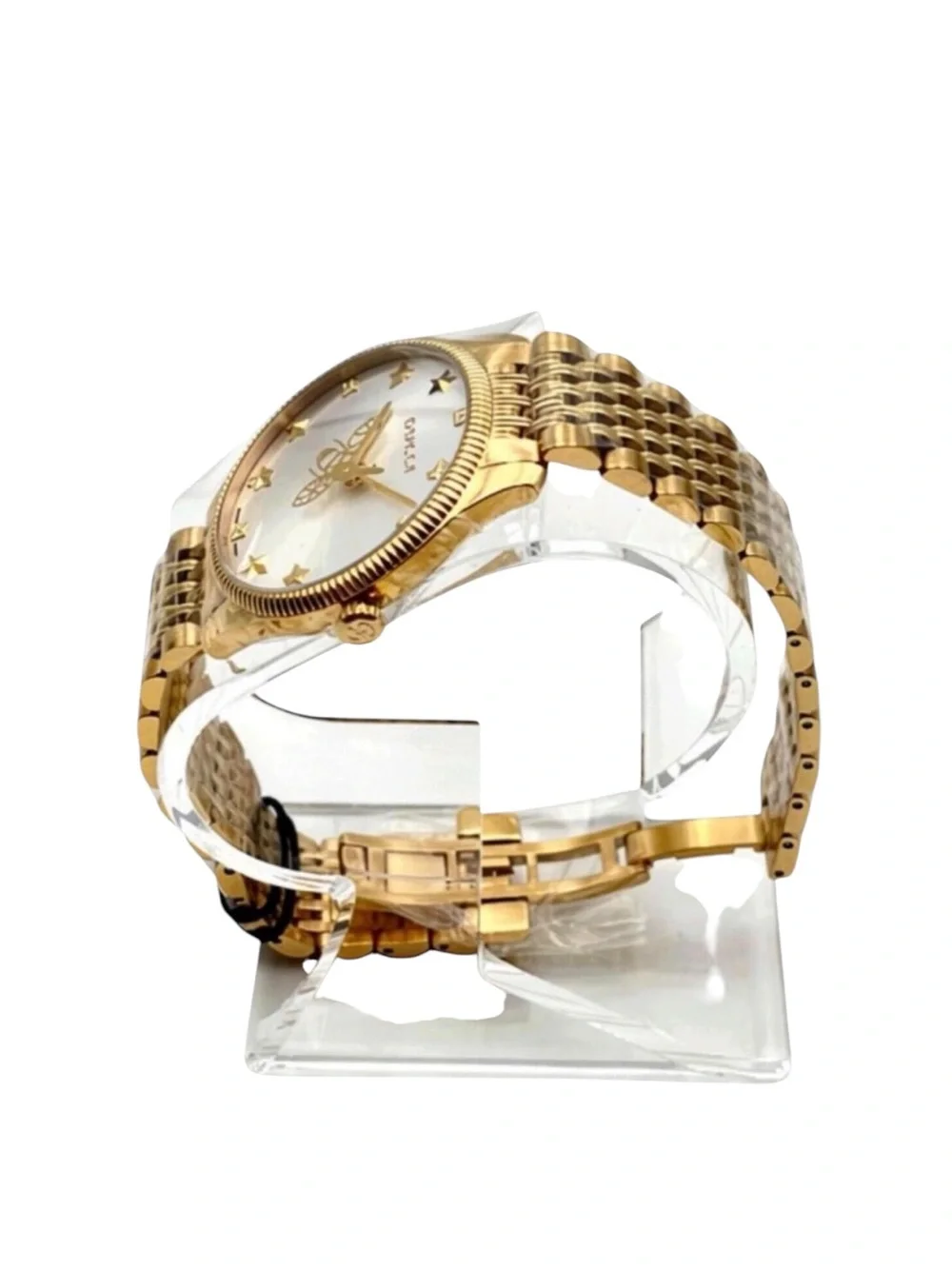GUCCI G-Timeless Gold Steel Bee Star Dial Ladies Watch NWT YA1264155 Full Set